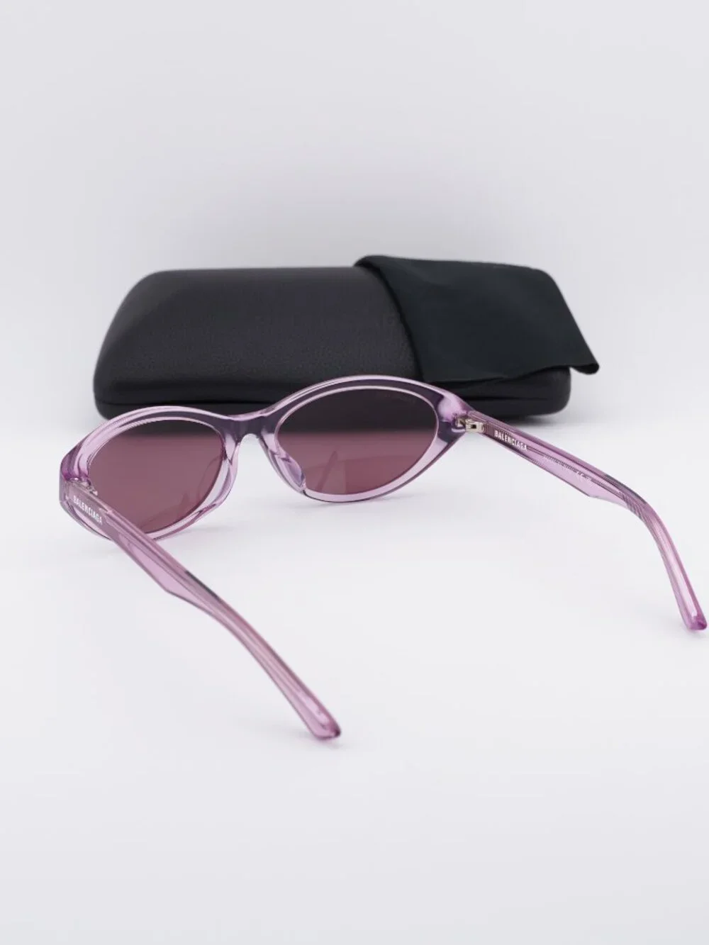 Balenciaga BB0404SK 004 Cat Eye Sunglasses - Shiny Violet/ Violet